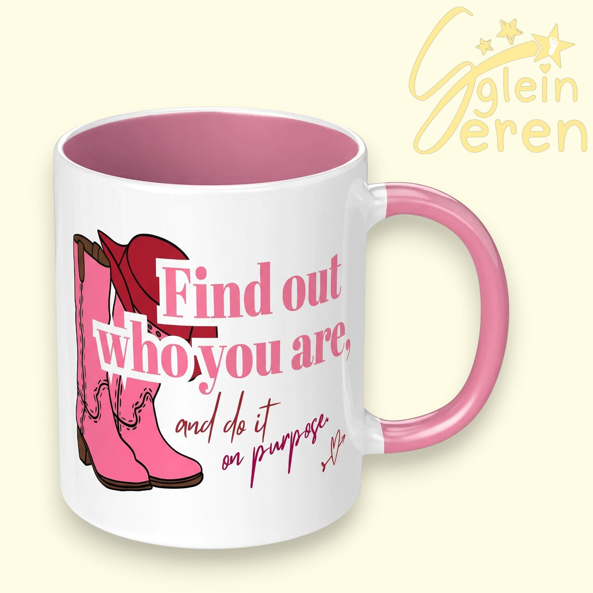 In Loving Memory of Dolly Parton Ceramic Tribute Mug – "Find Out Who You Are" Pink Cowgirl Boots Coffee Cup