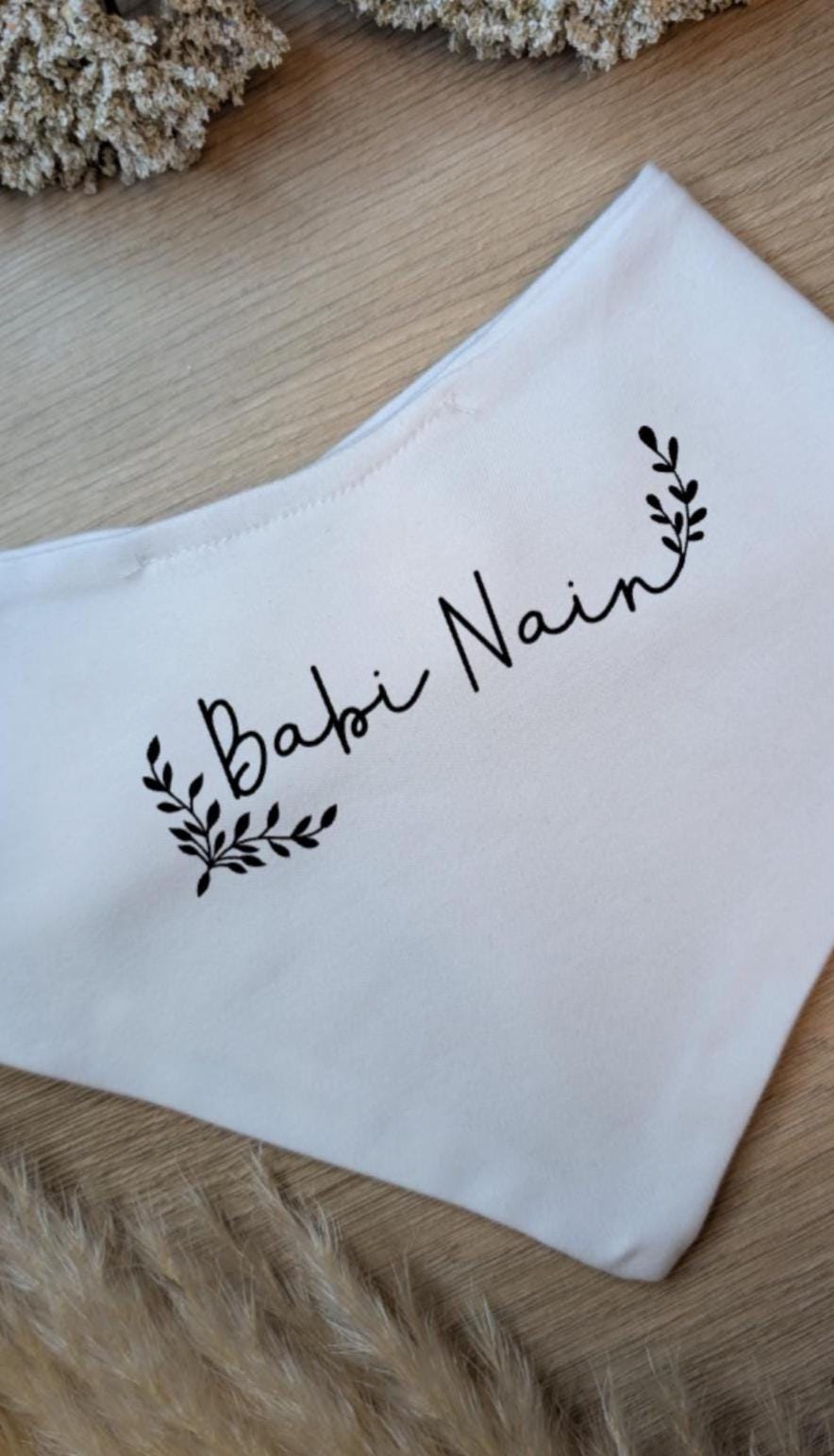 Personalised 'Babi Nain' Welsh Baby Bib | Cotton Dribble Bib