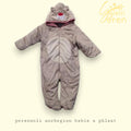Personalized Plush Bear Baby Onesie – Hooded Bodysuit, Infant Gift
