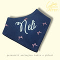 Personalized Baby Bib | Cotton Bib with Glitter Bows, Handmade