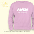 Personalised Welsh “Cwtsh Expert” Sweatshirt – Cute Pink Crewneck, Custom Name Jumper, Cozy Gift Welsh Gift Idea