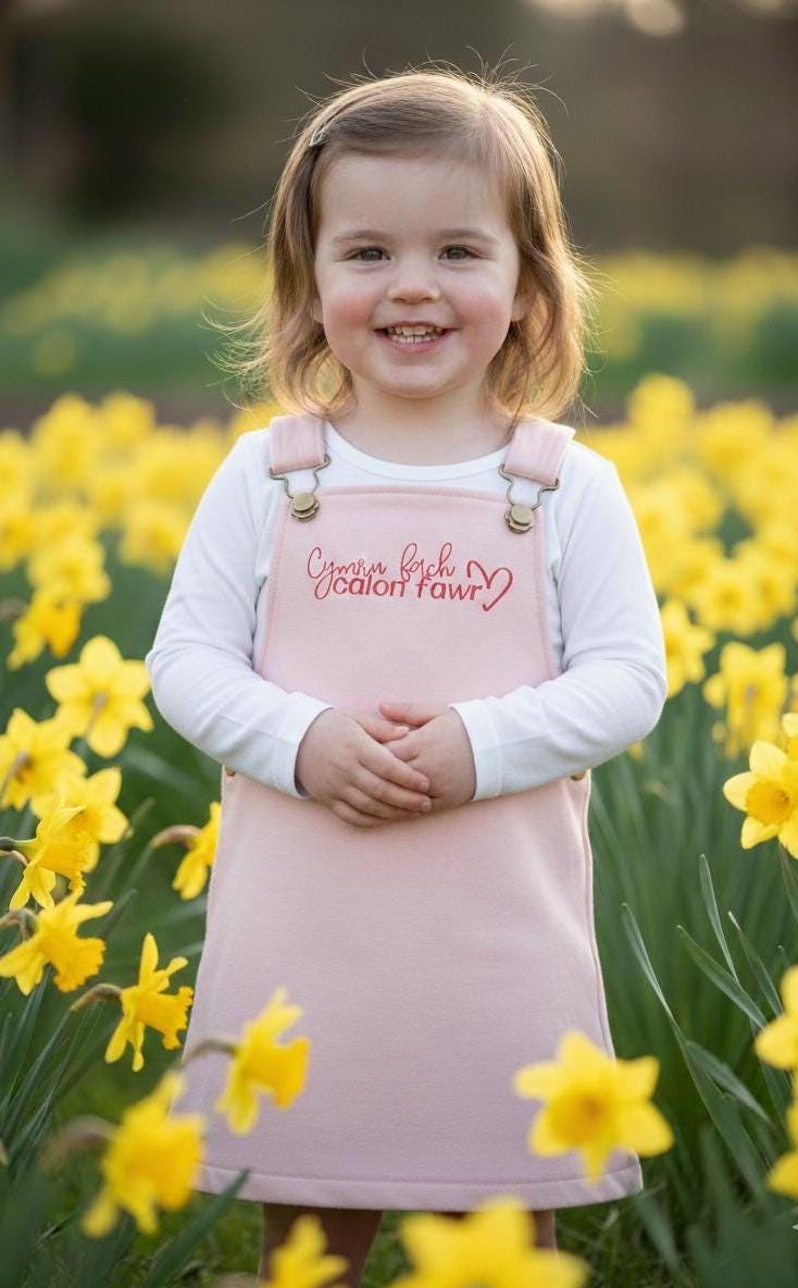 Girls Welsh Dungarees Dress