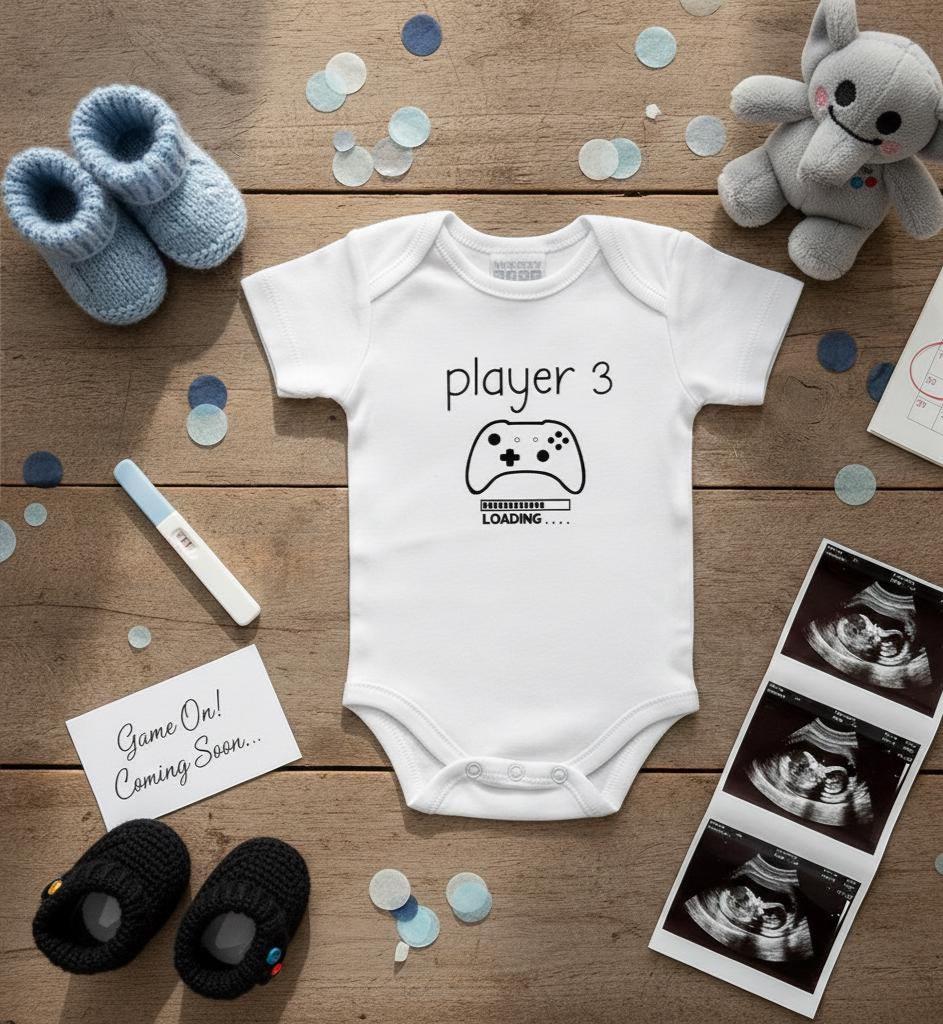 Personalised Baby Announcement Vest | Custom Text & Colour Baby Grow | Baby Reveal Outfit