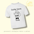 Kids “Colour-In” Christmas T-Shirt – Nadolig Llawen – Personalised Name Tee
