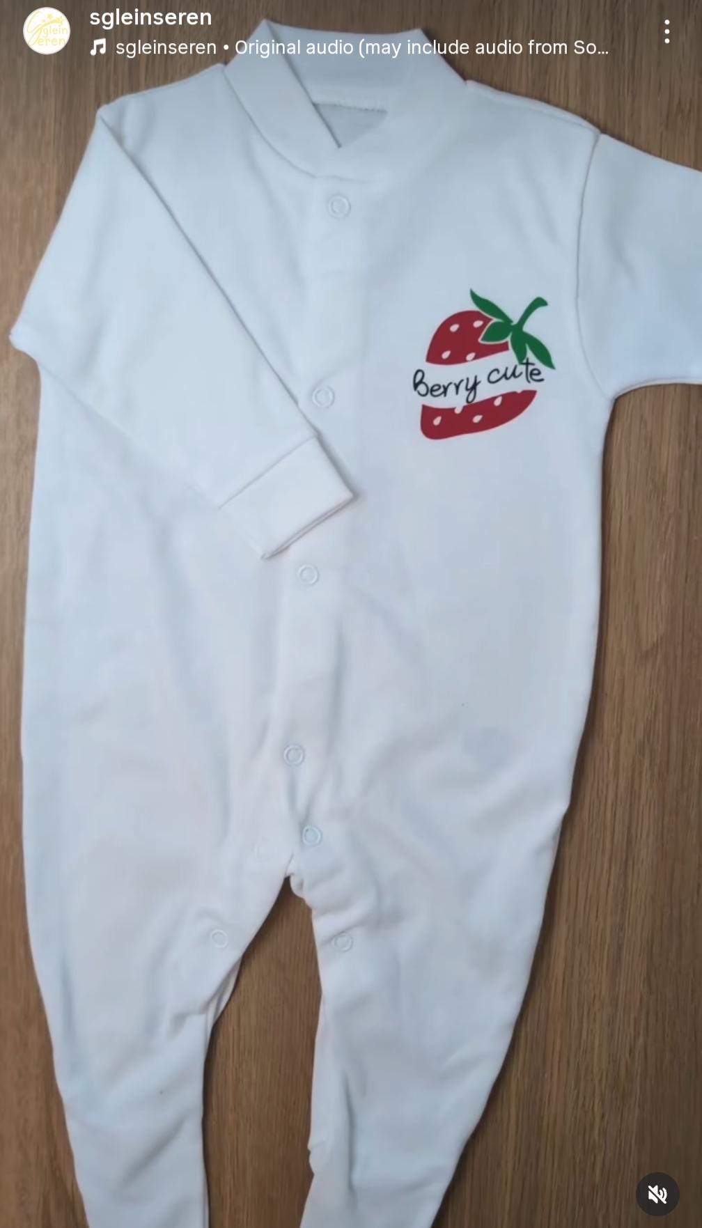 Personalised Strawberry Babygrow