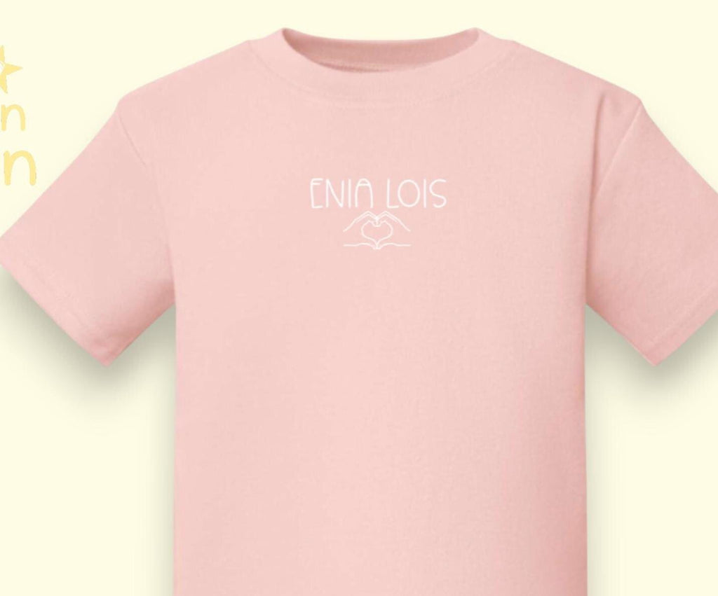 Personalised Name & Heart Kids T-Shirt | Santes Dwynwen Collection | Welsh Love Tee | Gender Neutral Toddler Top