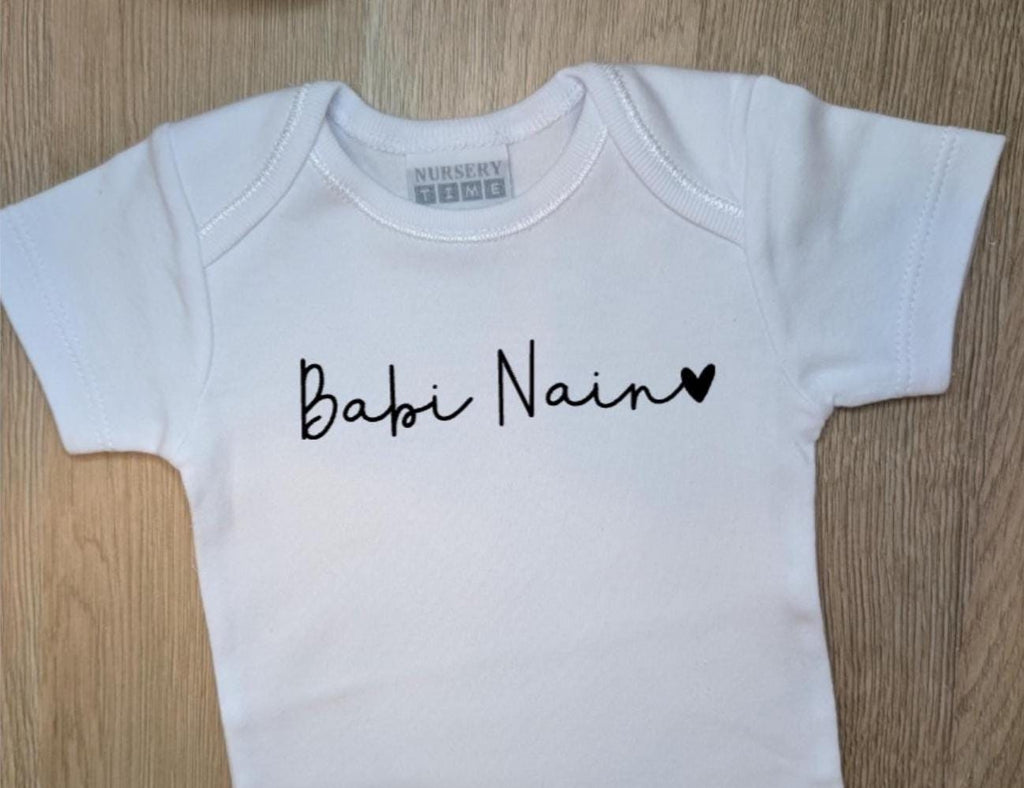 Personalized 'Babi Nain' Baby Vest | Welsh Newborn Gift