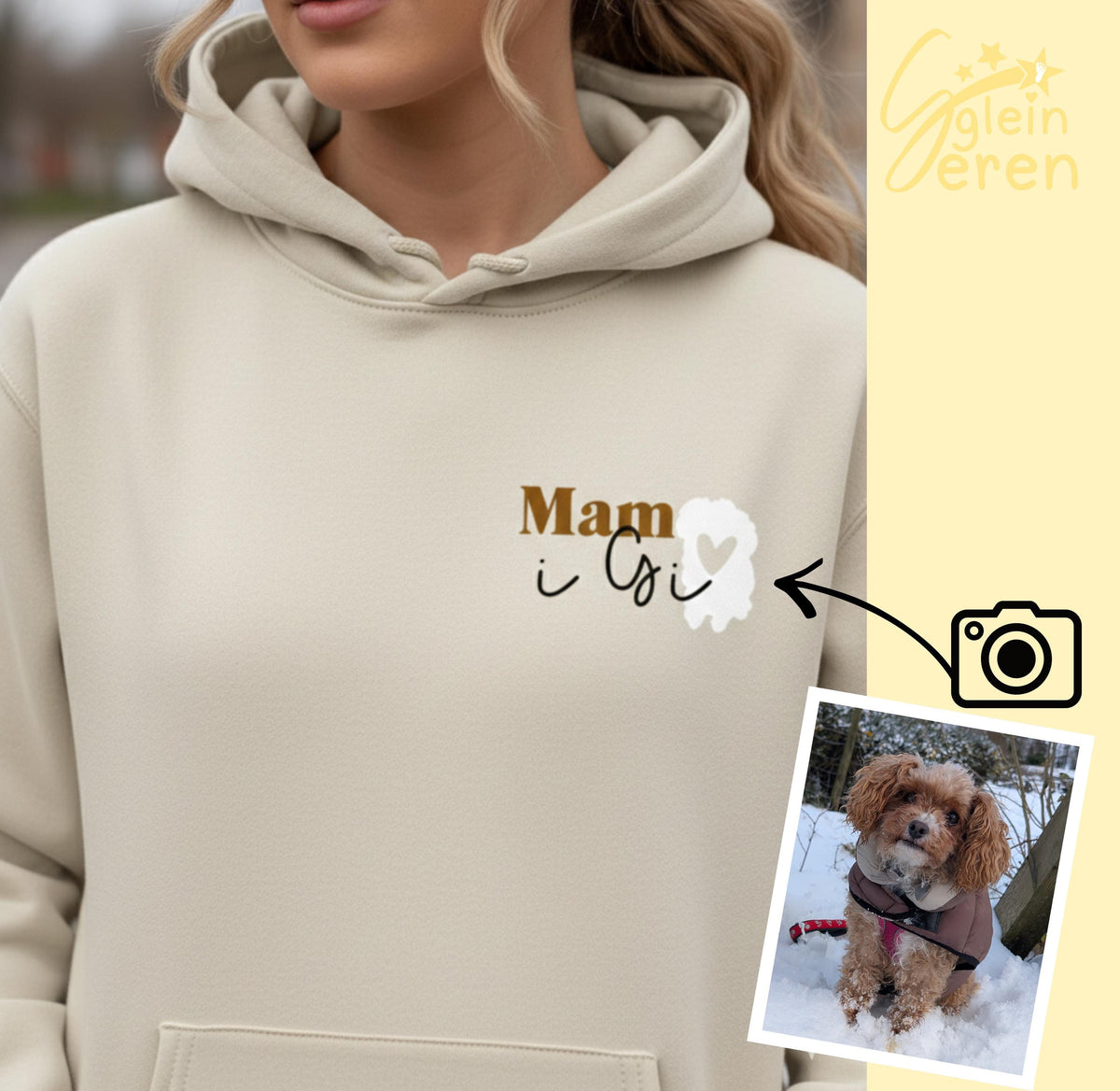 Adult Dog Mum/Mam i Gi- Personalised Hoodie