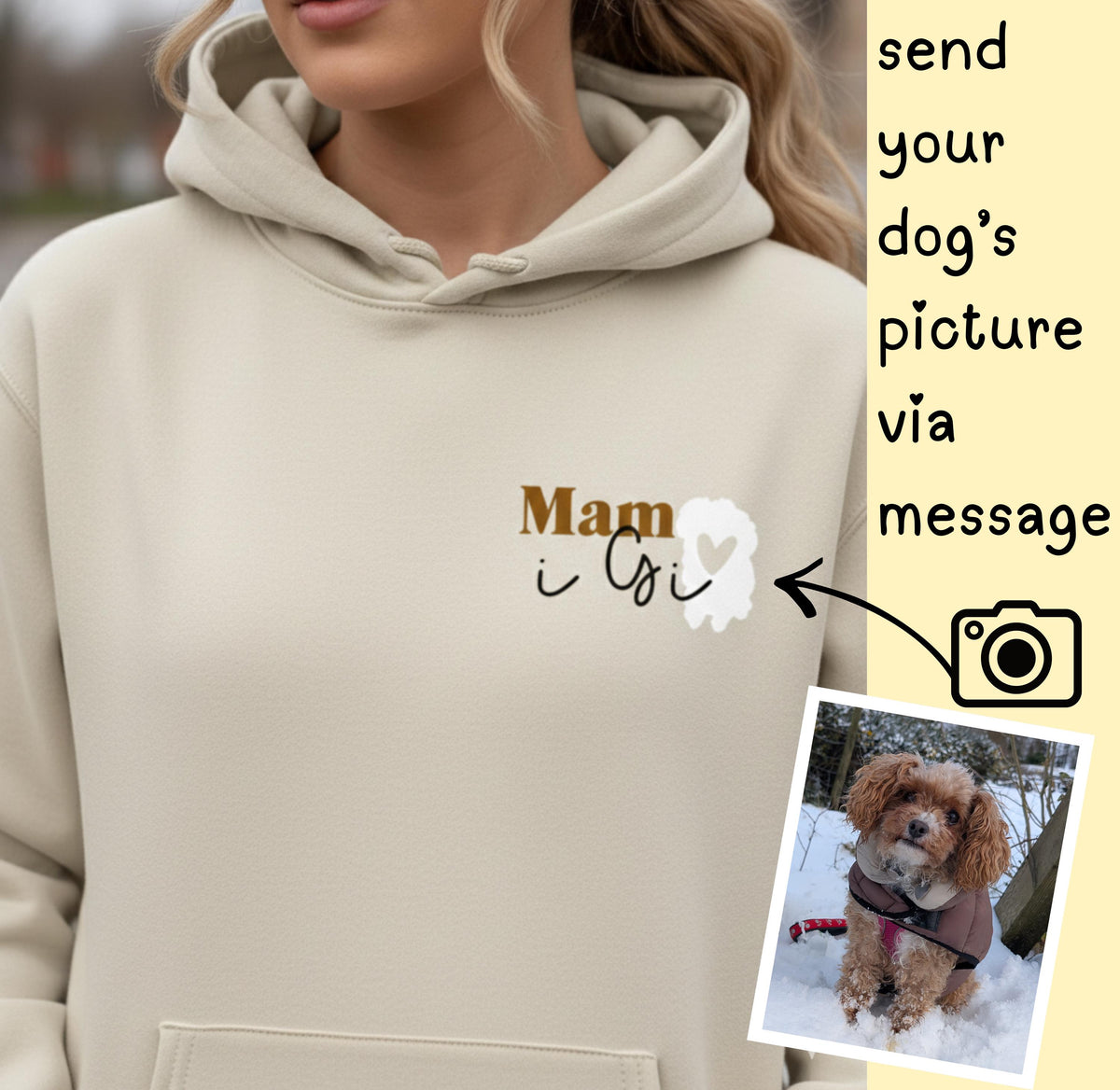 Adult Dog Mum/Mam i Gi- Personalised Hoodie