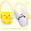 Personalised Felt Easter Bucket | Chick or Bunny Egg Hunt Bag