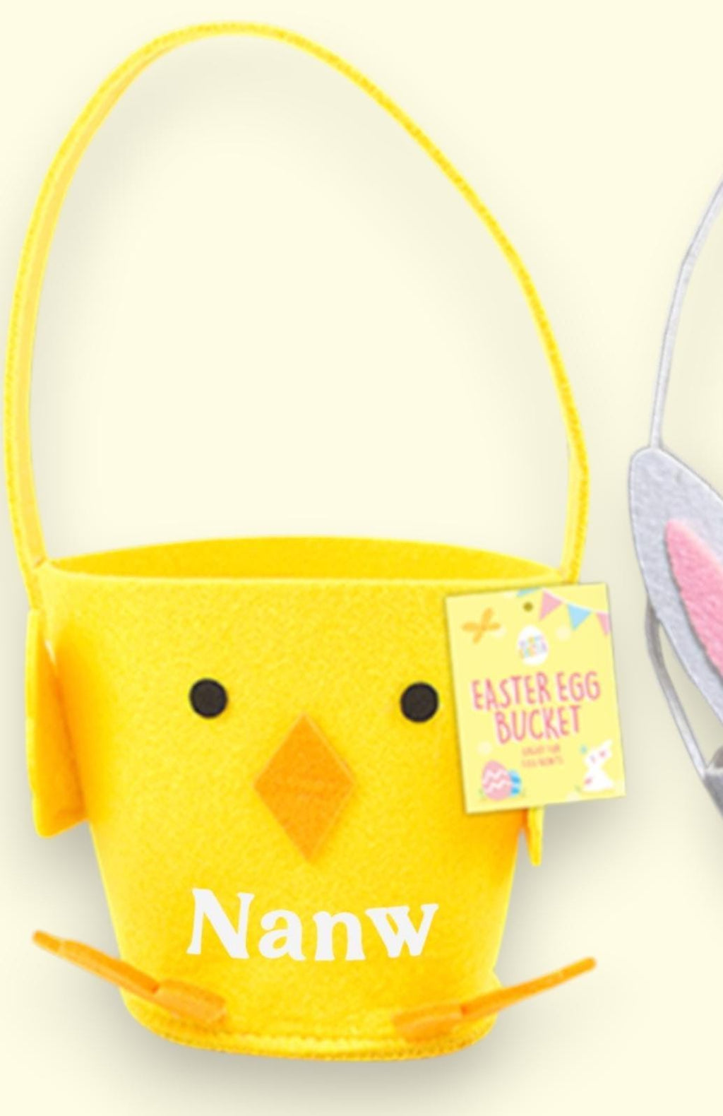 Personalised Felt Easter Bucket | Chick or Bunny Egg Hunt Bag