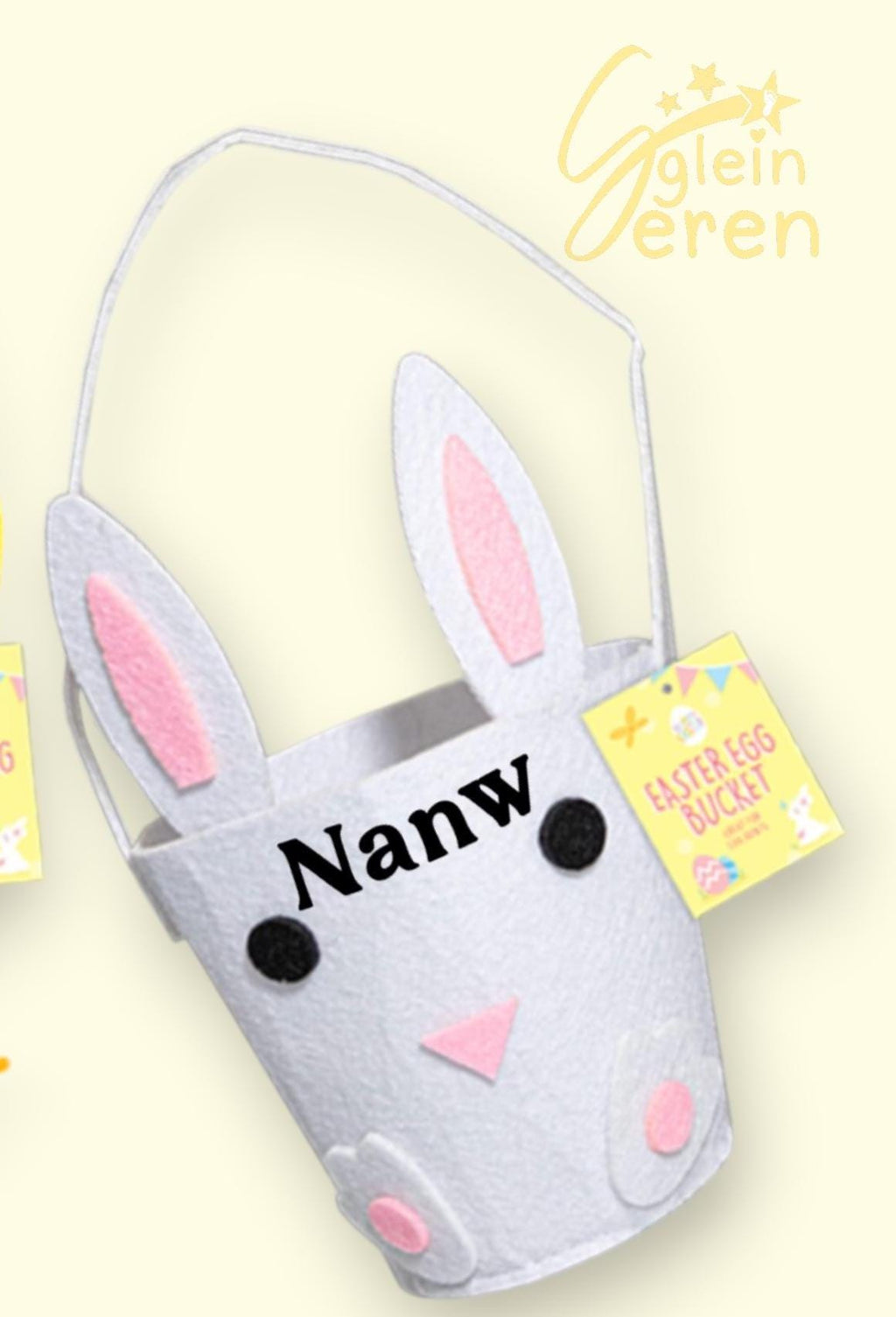 Personalised Felt Easter Bucket | Chick or Bunny Egg Hunt Bag