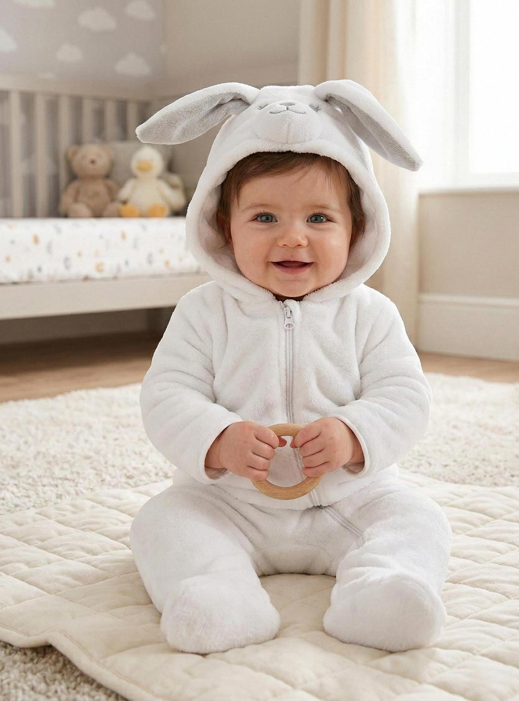 Personalised Bunny Sleepsuit