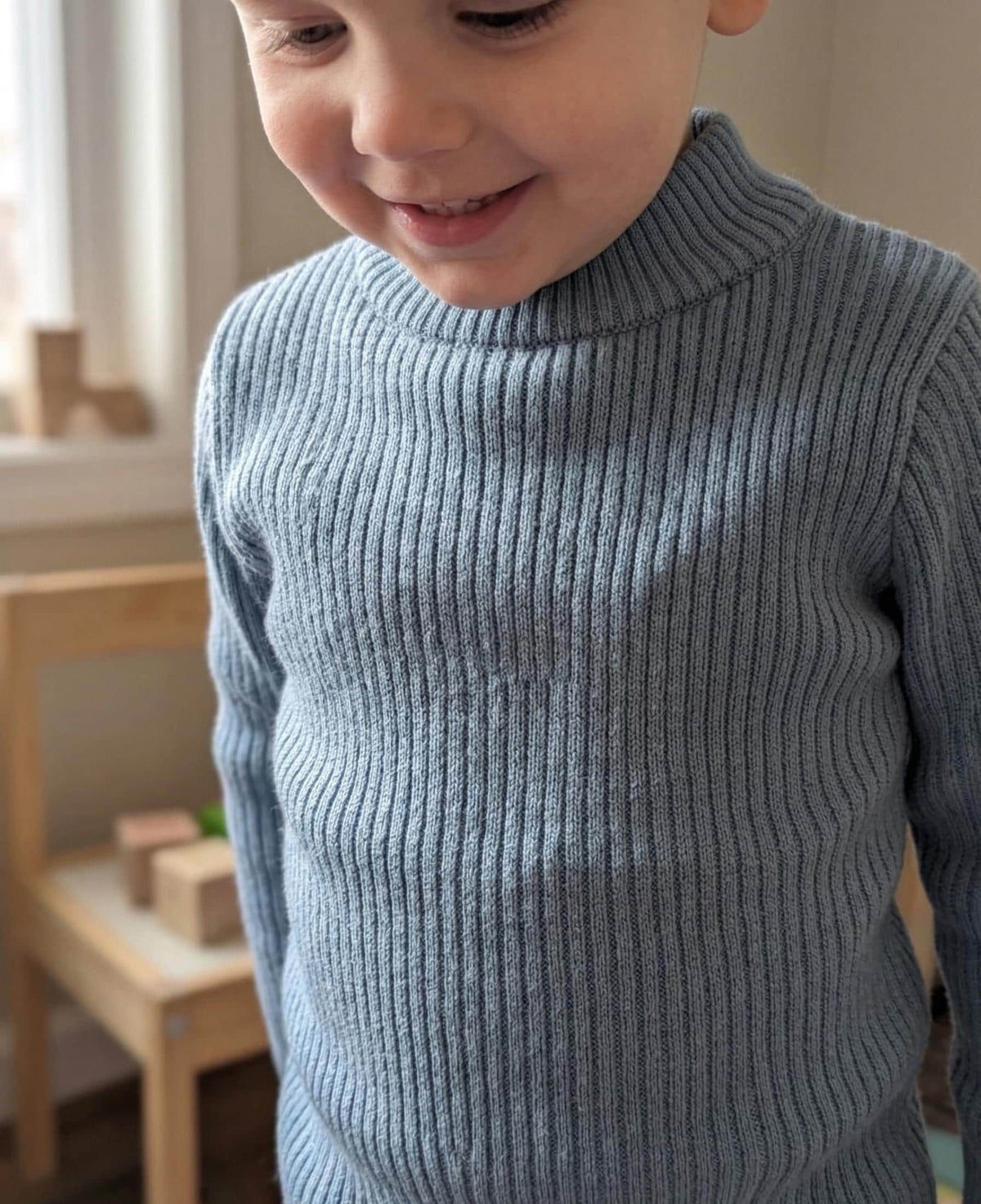 Ribbed Knit Baby Jumper: Soft Beige Cozy Sweater
