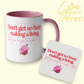 Dolly Parton Inspired "Make A Life" Mug & Coaster Gift Set – Western Pink Disco Cowgirl Drinkware Set