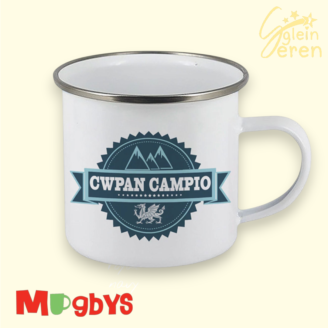 "Cwpan Campio" Welsh Camping Enamel Mug