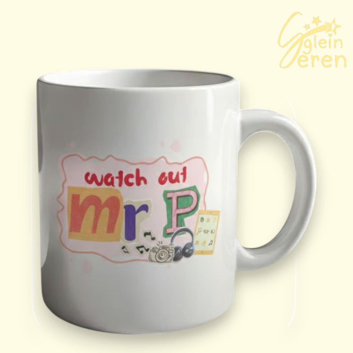 "Watch Out Mr P" Funny Teacher Mug – Retro Ransom Note Tech Journal Mug