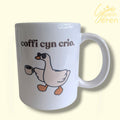 Sglein Seren Welsh Teacher Mug – "Coffi cyn crio" (Coffee Before Crying) – Funny End of Year School Staff Gift