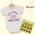 Father's Day Gift Set: Welsh "Sul y Tadau" Baby Vest & "Cwrw Dad" Beer Coaster