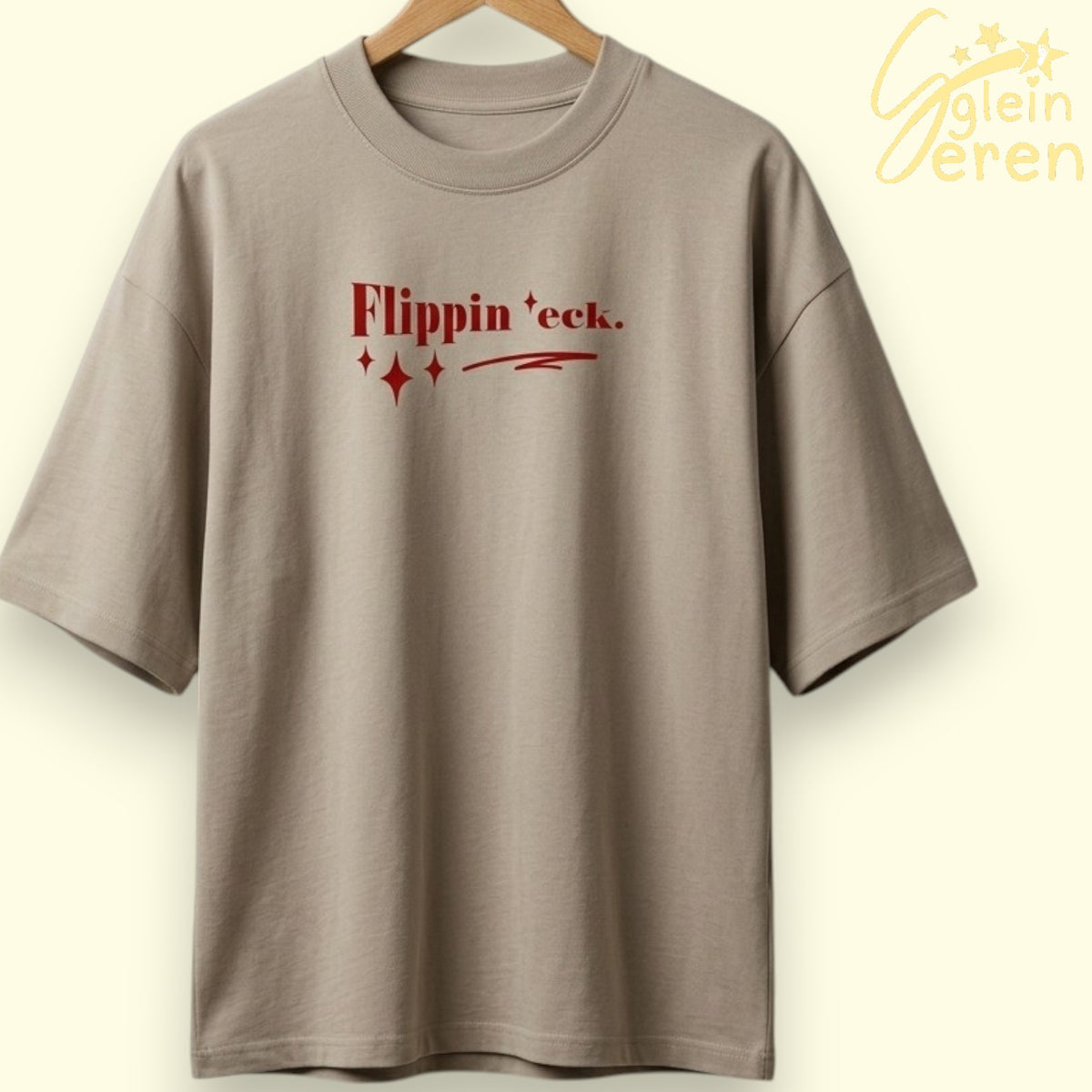 Crys-T "Flippin 'eck Bethan!" Tywod Oversized Tee – Casgliad Ibiza Ibiza (HTV)