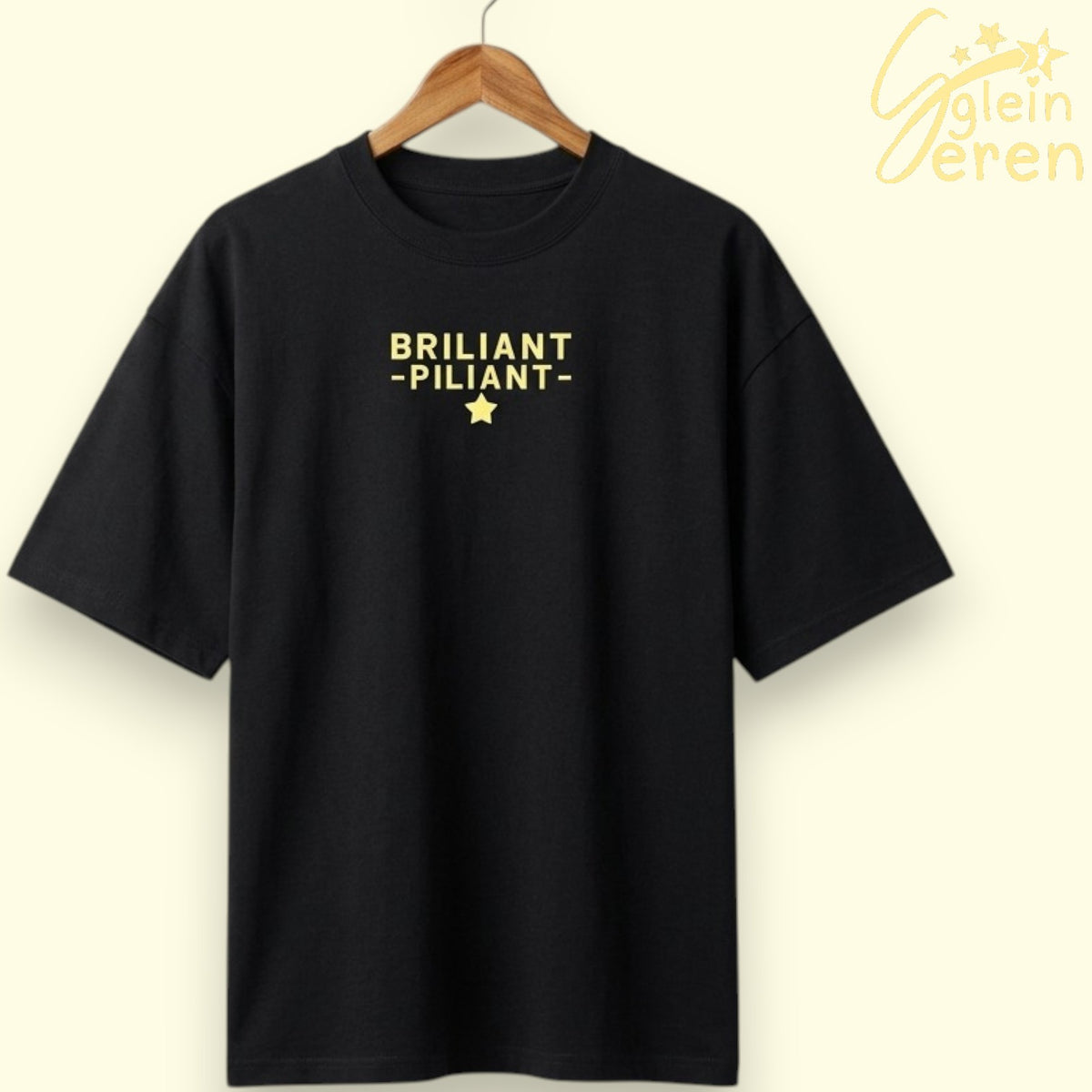 Crys-T "Briliant Piliant" Du Oversized Tee – Casgliad Ibiza Ibiza (HTV)